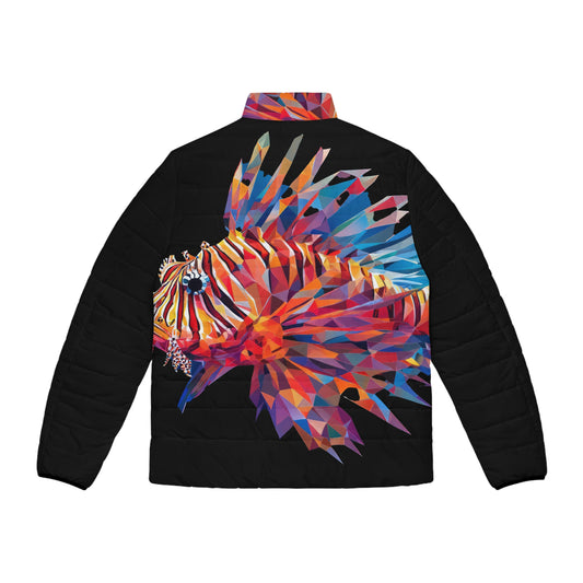 Artistic Men's Puffer Jacket - Colorful Fish