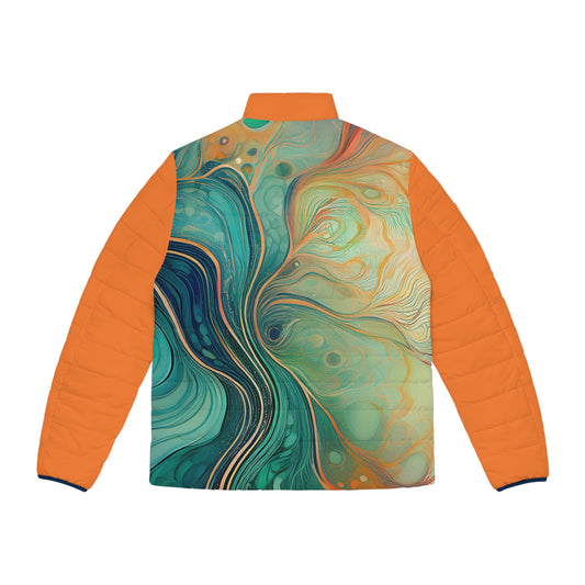 Men's Puffer Jacket - Orange