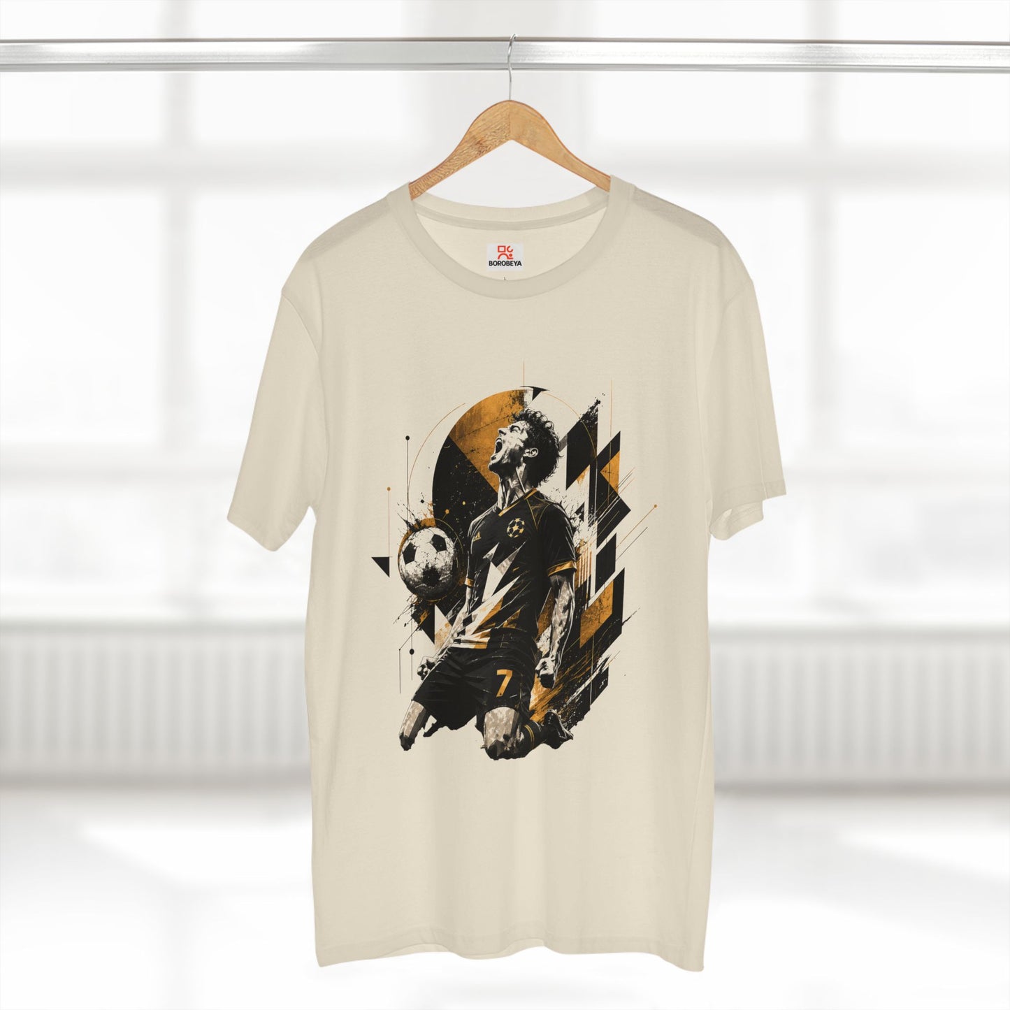 Soccer Player Graphic Tee – Dynamic Vintage Soccer Art T-Shirt