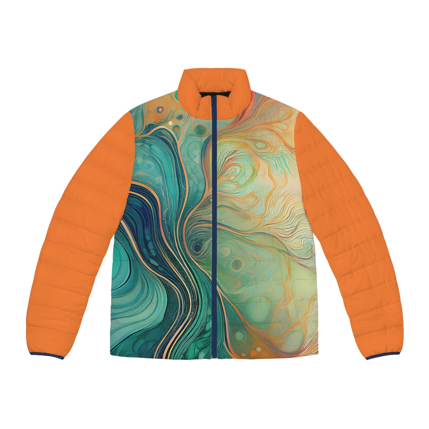 Men's Puffer Jacket - Orange
