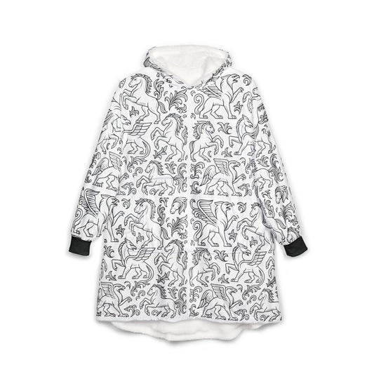 Cozy Unisex Hooded Blanket, Soft Fleece Throw, Unique Unicorn Design, Perfect Gift for Adults and Kids, Home Comfort, Holidays