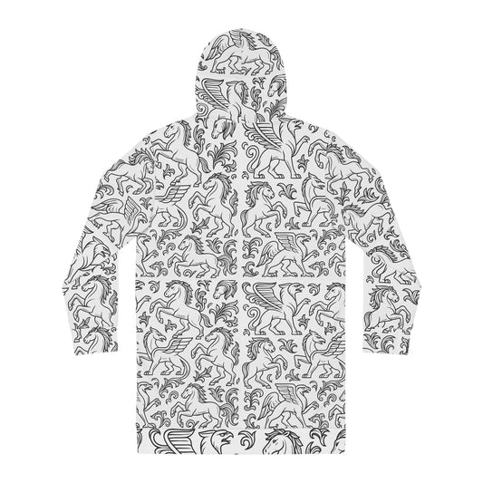 Mythical Creature Women's Hoodie Dress, Fantasy Fashion, Cozy Outfit, Gift for Her, Unicorn Love, Magical Wardrobe