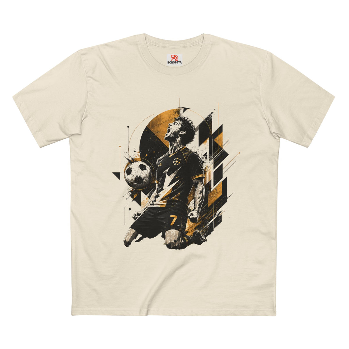 Soccer Player Graphic Tee – Dynamic Vintage Soccer Art T-Shirt