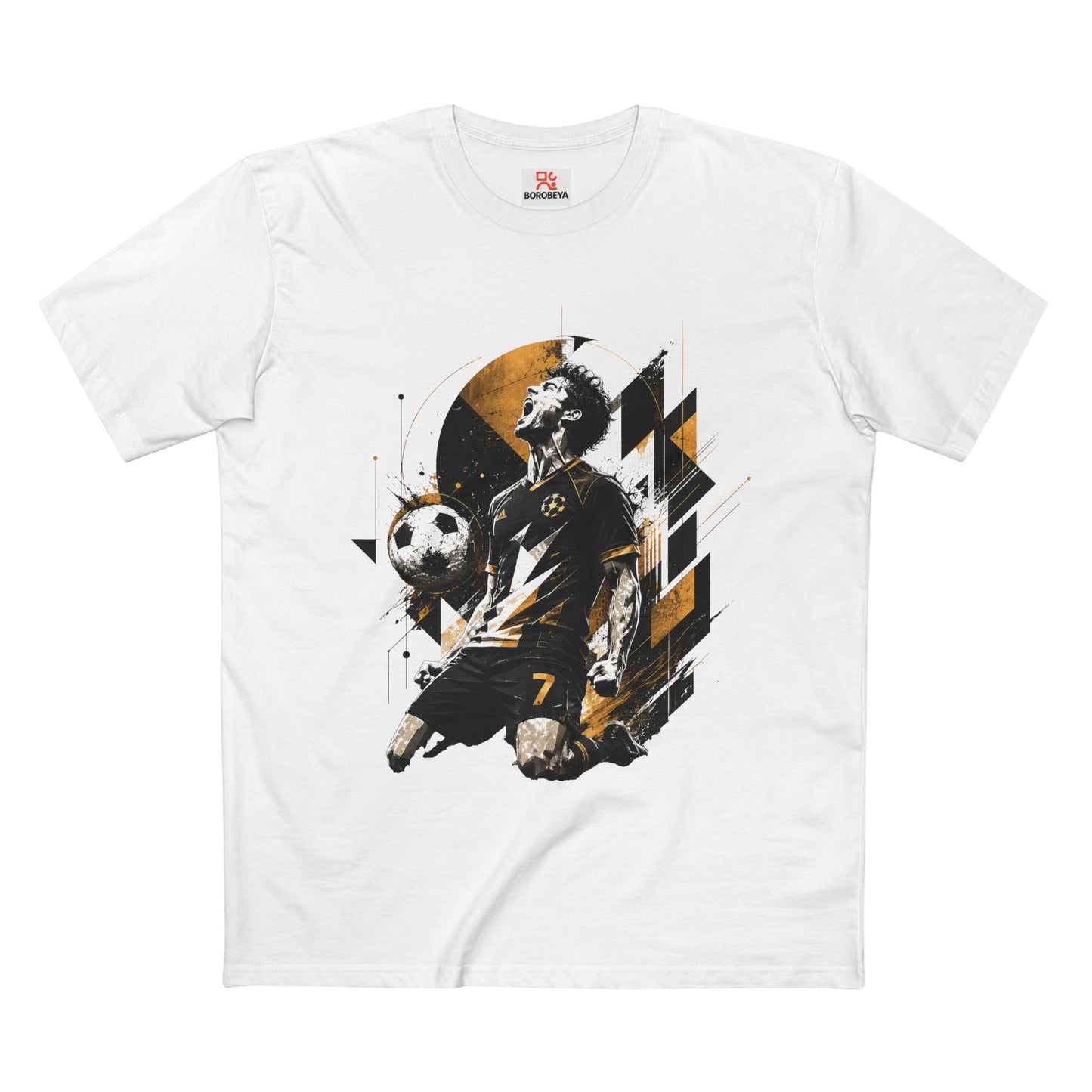 Soccer Player Graphic Tee – Dynamic Vintage Soccer Art T-Shirt