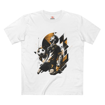 Soccer Player Graphic Tee – Dynamic Vintage Soccer Art T-Shirt