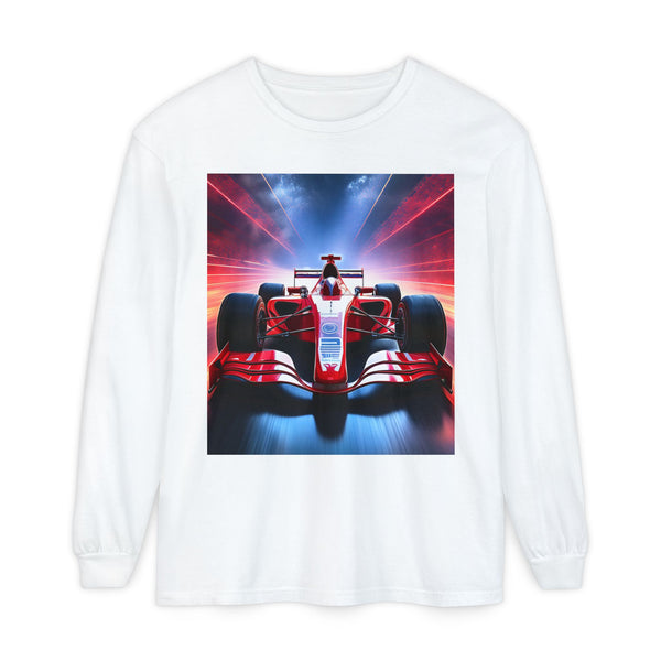 Speed Meets Style: Racing Graphic Long Sleeve Tee