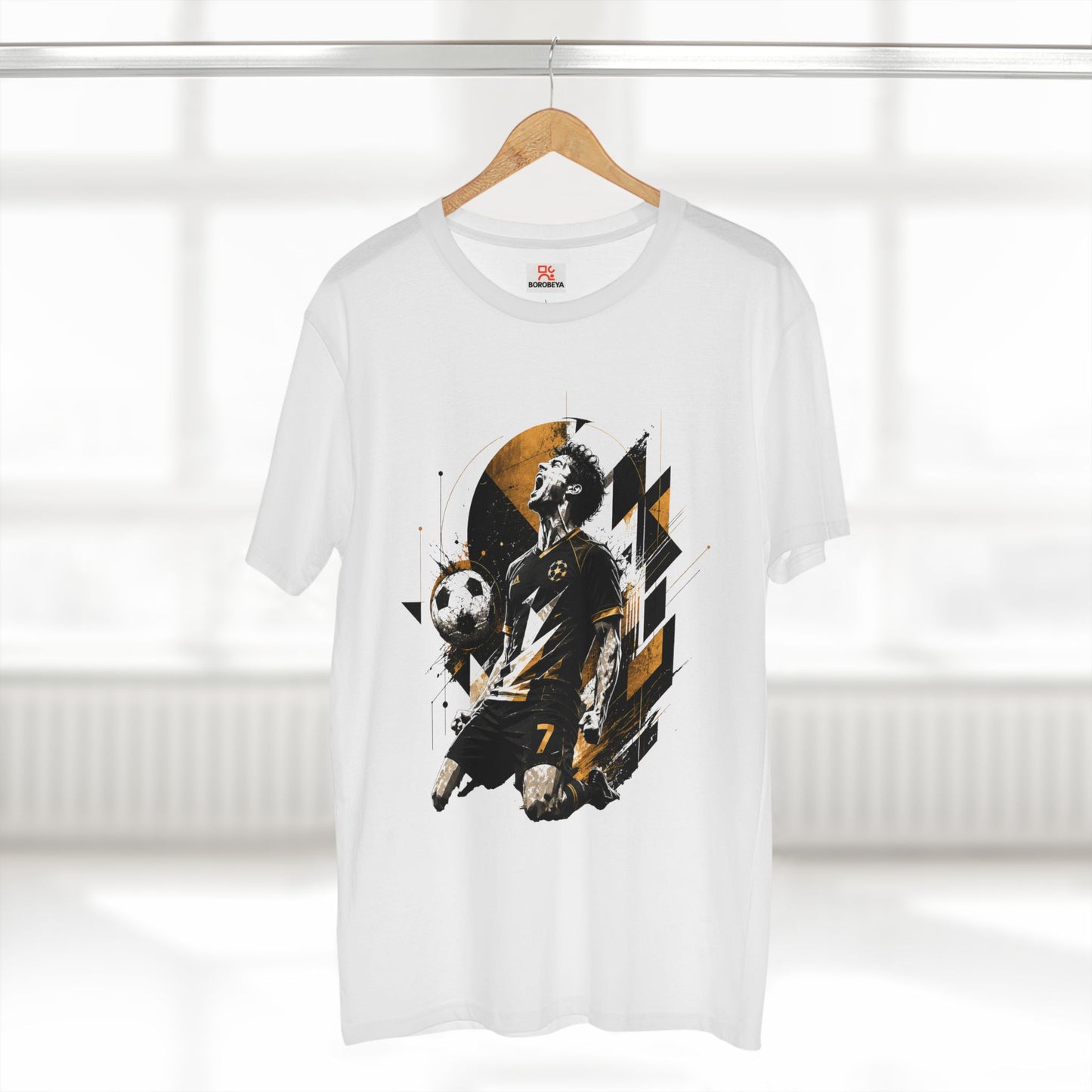 Soccer Player Graphic Tee – Dynamic Vintage Soccer Art T-Shirt