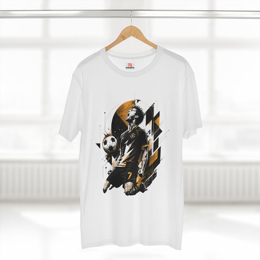 Soccer Player Graphic Tee – Dynamic Vintage Soccer Art T-Shirt